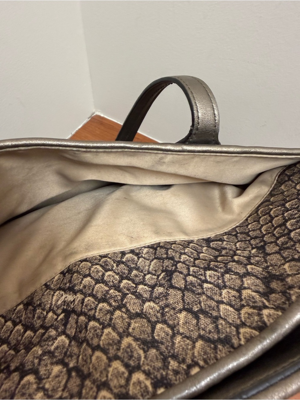 Coach CARRYALL Taylor Snake print tote handbag gunmetal Light Weight $398 - Picture 6 of 14